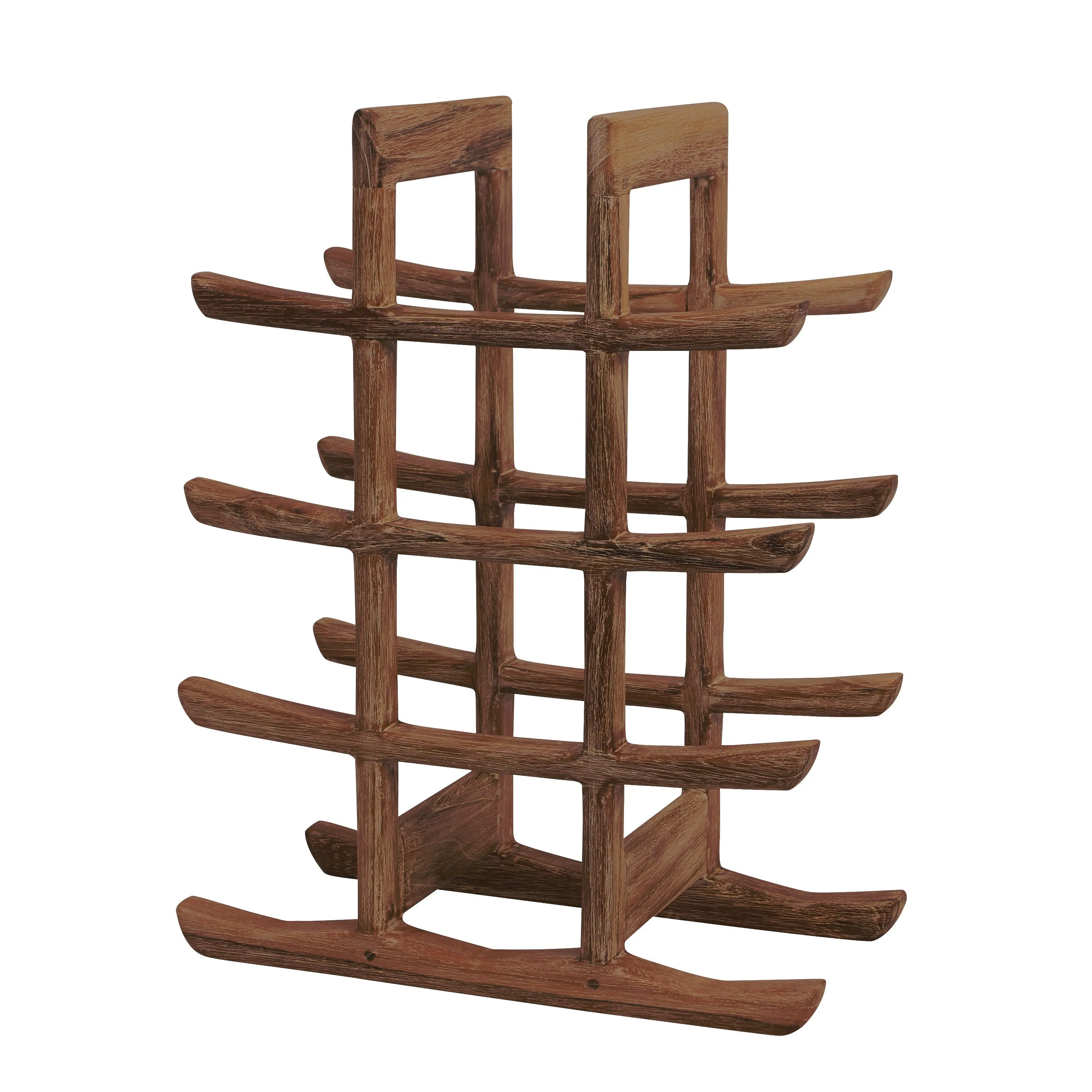 Akio Brown Teak Oriental Bottle Holder