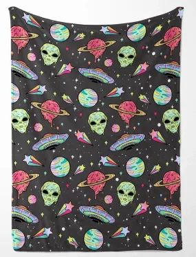 Alien Drip Black Sherpa Blanket