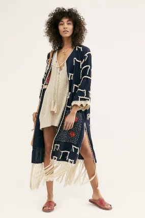 Amelia Crochet Fringe Kimono X FREE PEOPLE