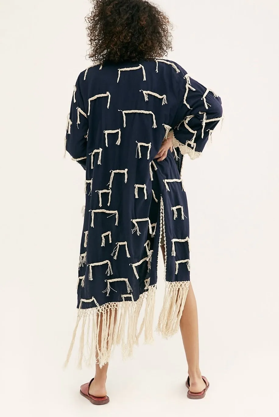 Amelia Crochet Fringe Kimono X FREE PEOPLE