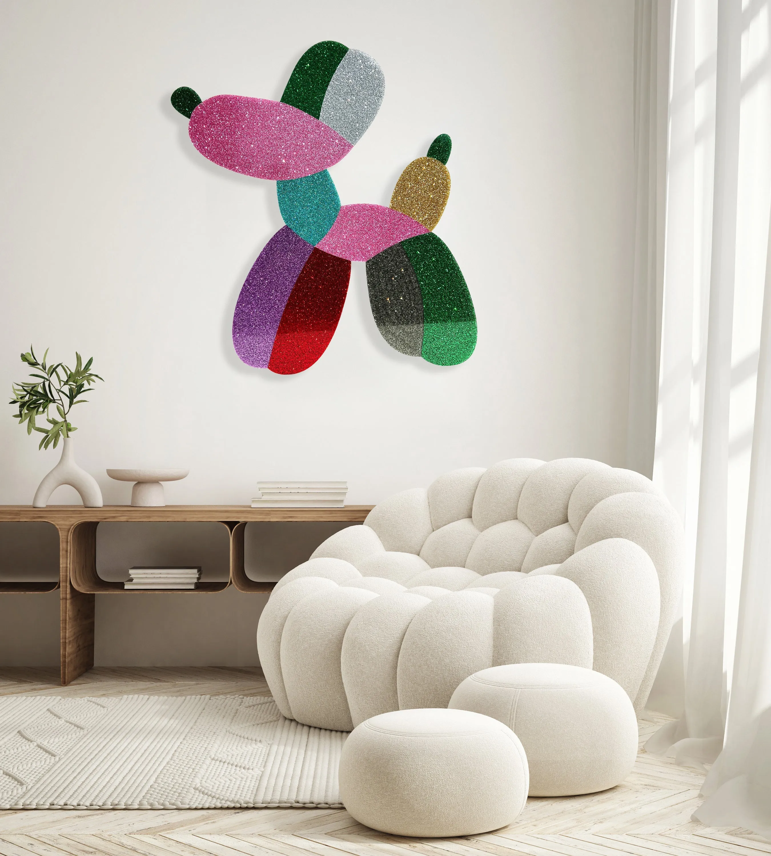 Balloon Dog Glitter Art Trendy Wall Art