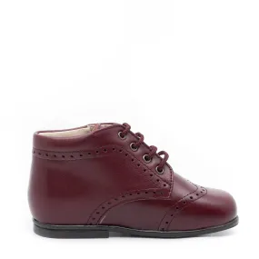 Beberlis Burgundy Wingtip Baby Bootie