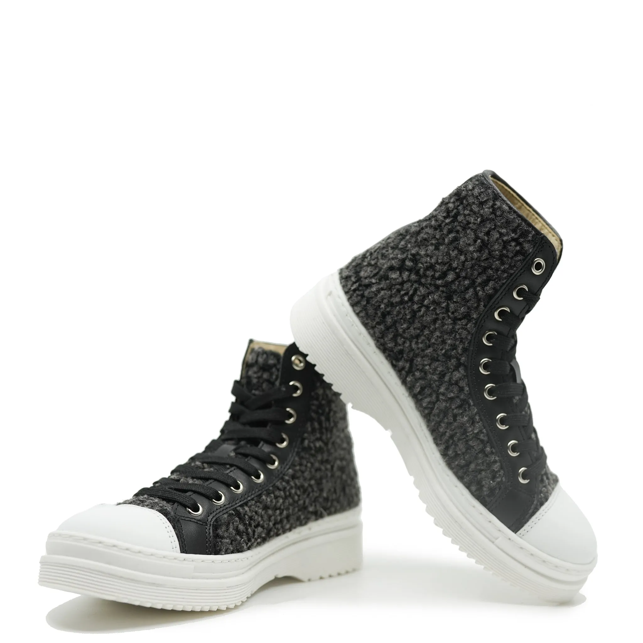 Blublonc Gray Sherpa Sneaker Boot