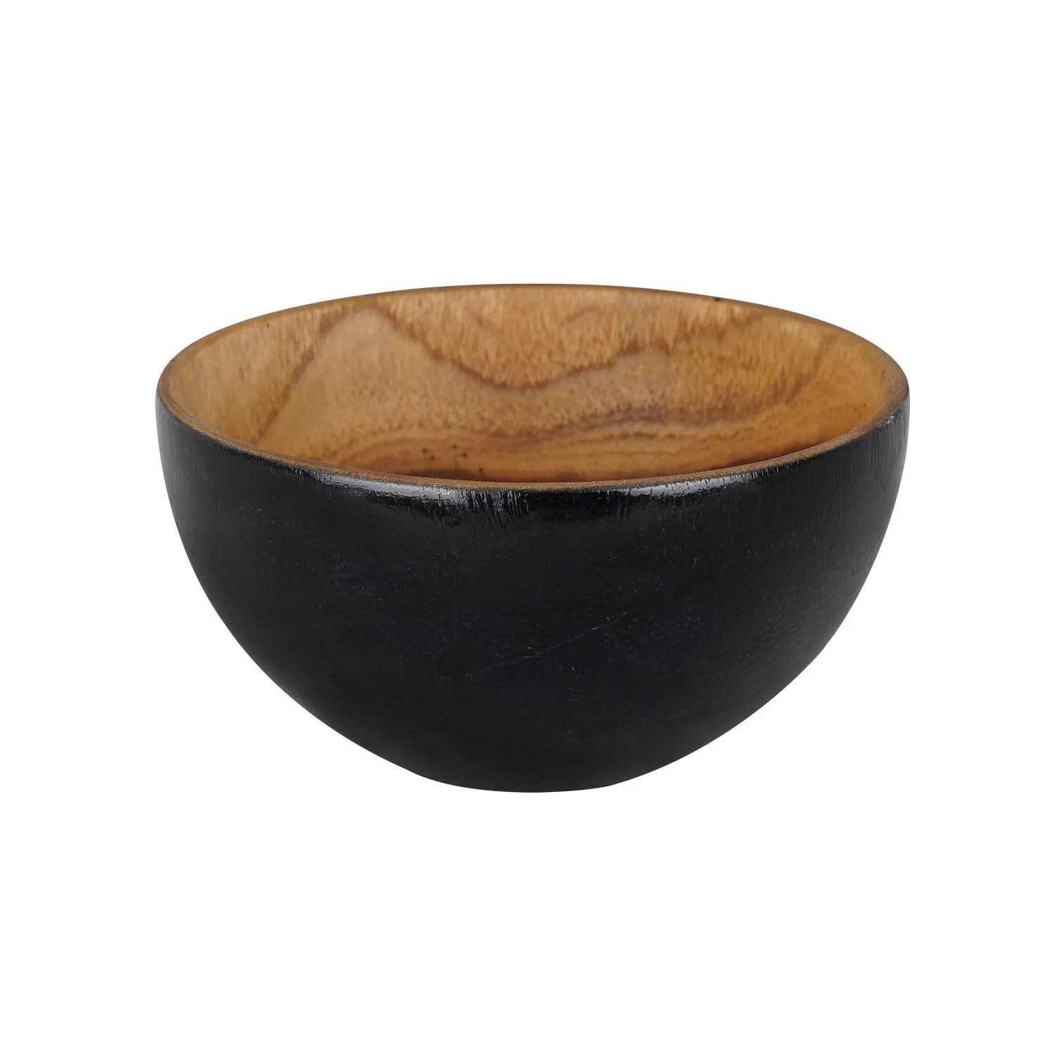 Chico Teak Bowl with Black Exterior