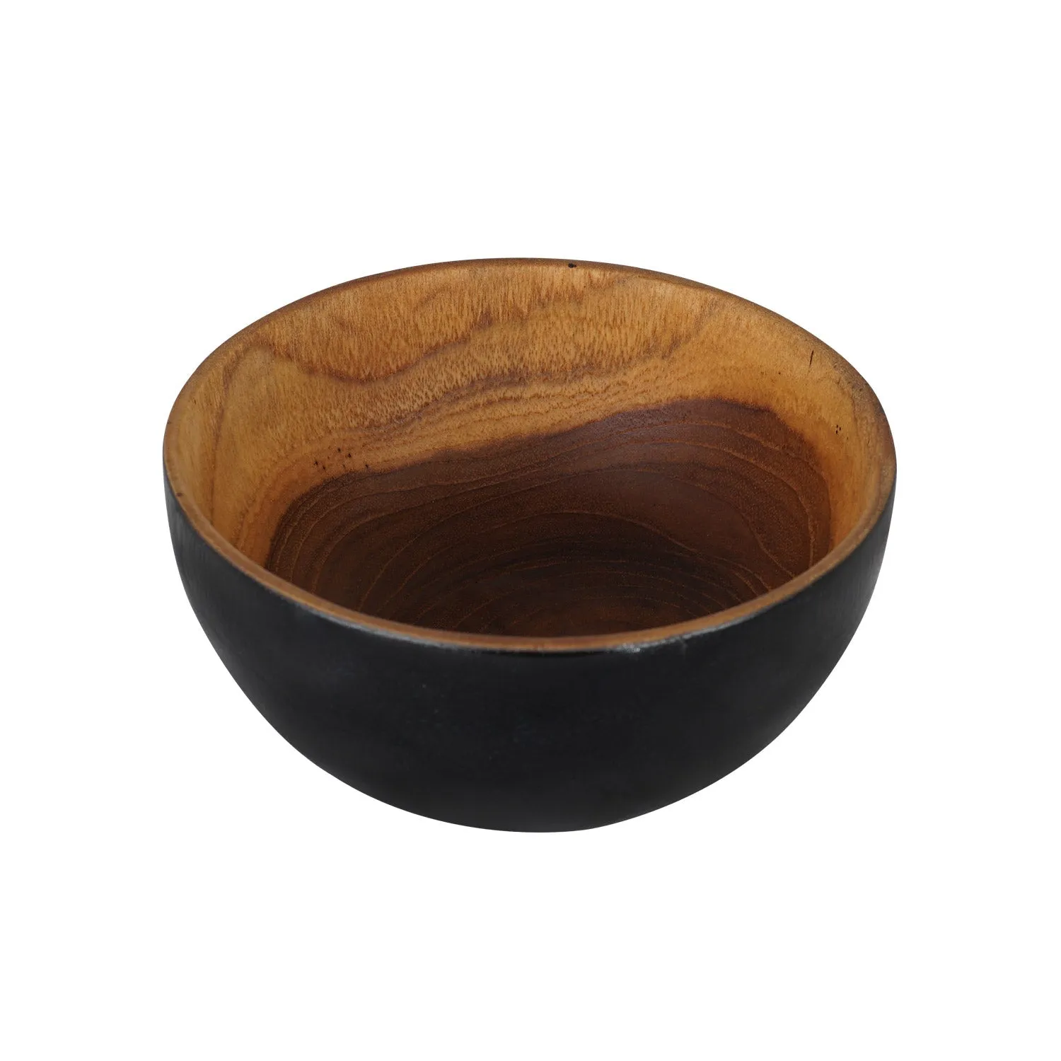 Chico Teak Bowl with Black Exterior