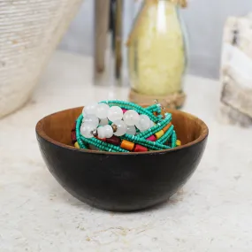 Chico Teak Bowl with Black Exterior