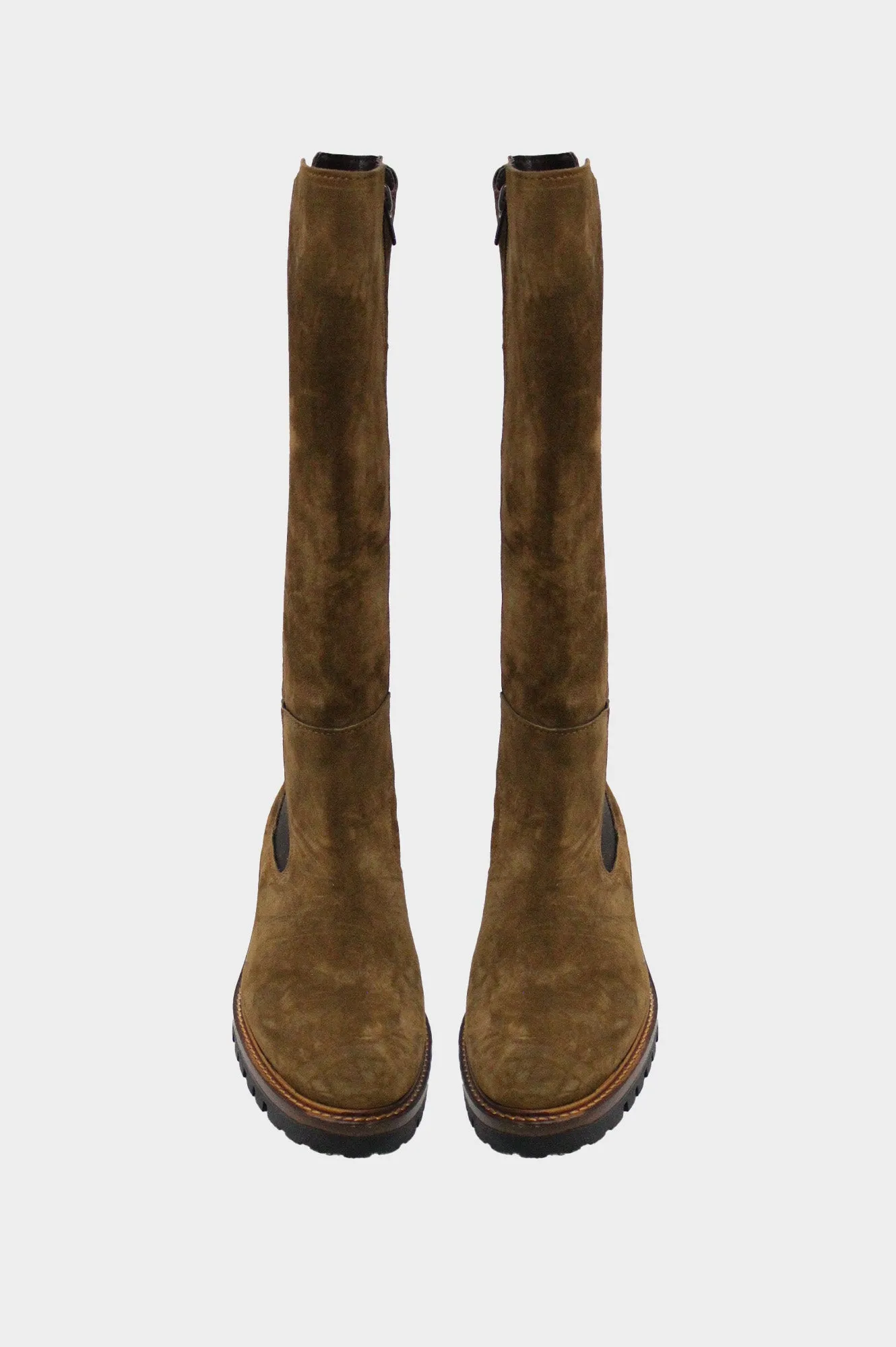 Chunky Sole Knee-High Boots | Brown