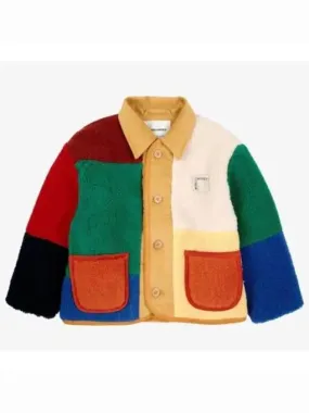 Color Block Sheepskin Jacket B224AC128