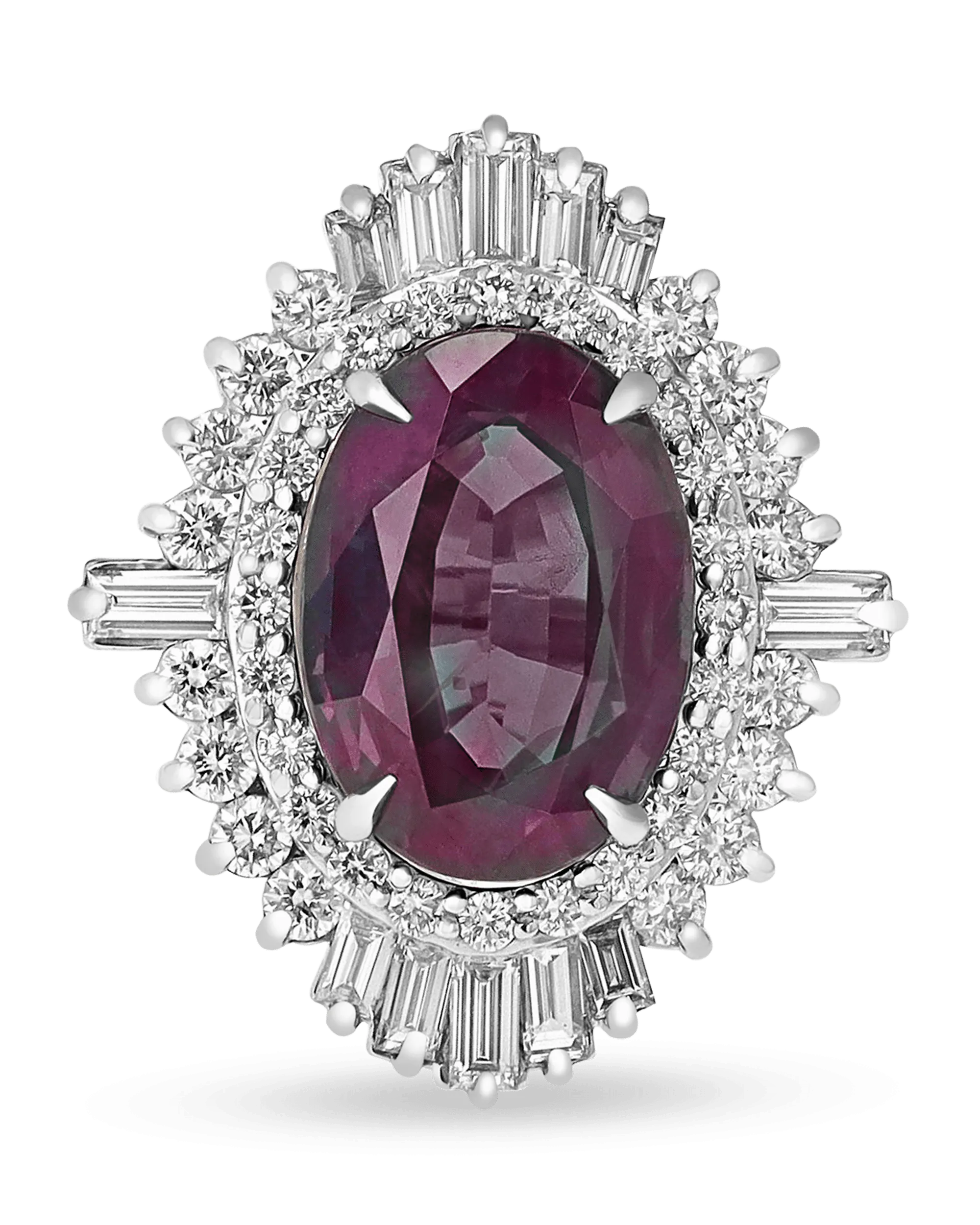 Color-Change Brazilian Alexandrite Ring, 11.02 Carats