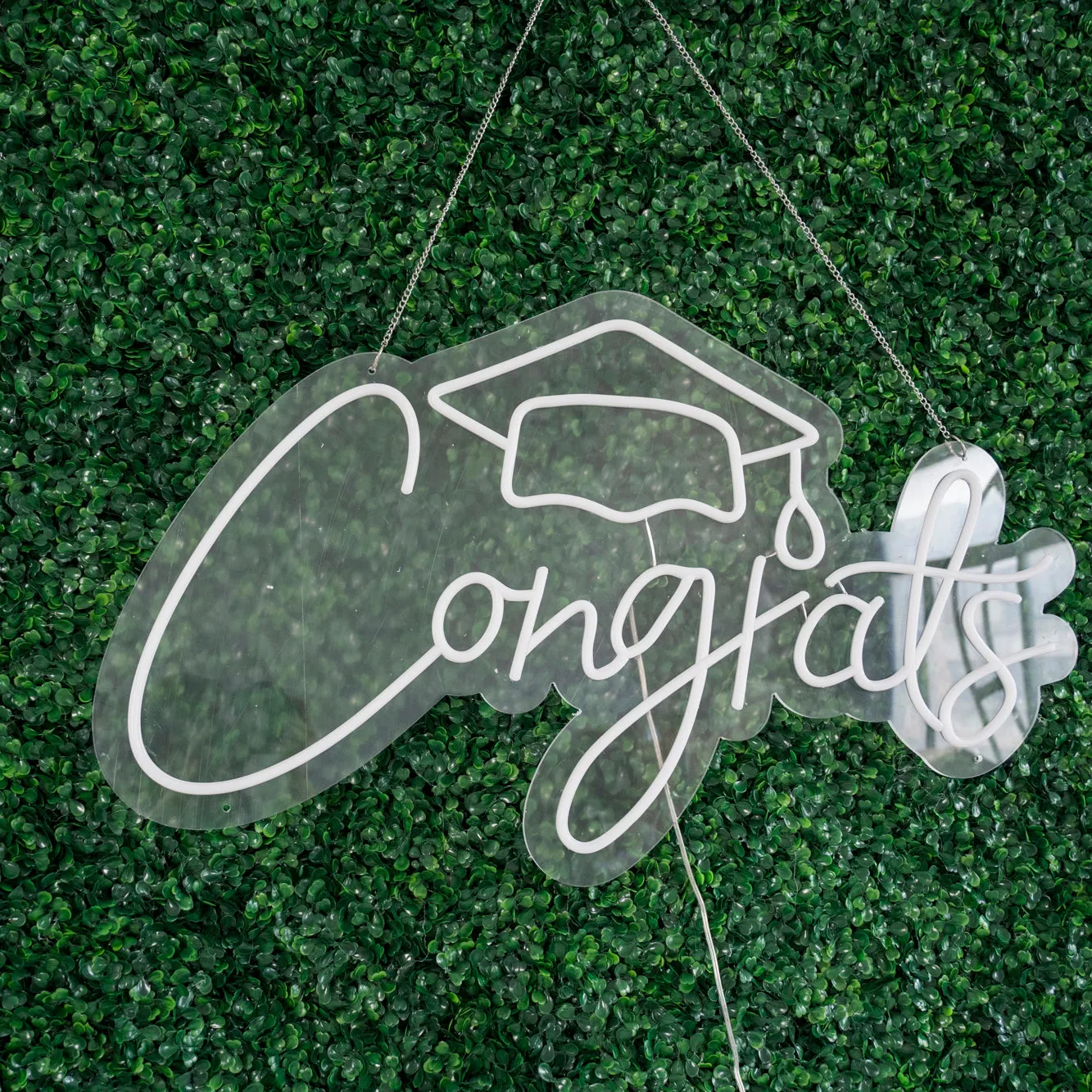 Congrats Neon Sign Acrylic Plate for Graduation Wedding Party Decor