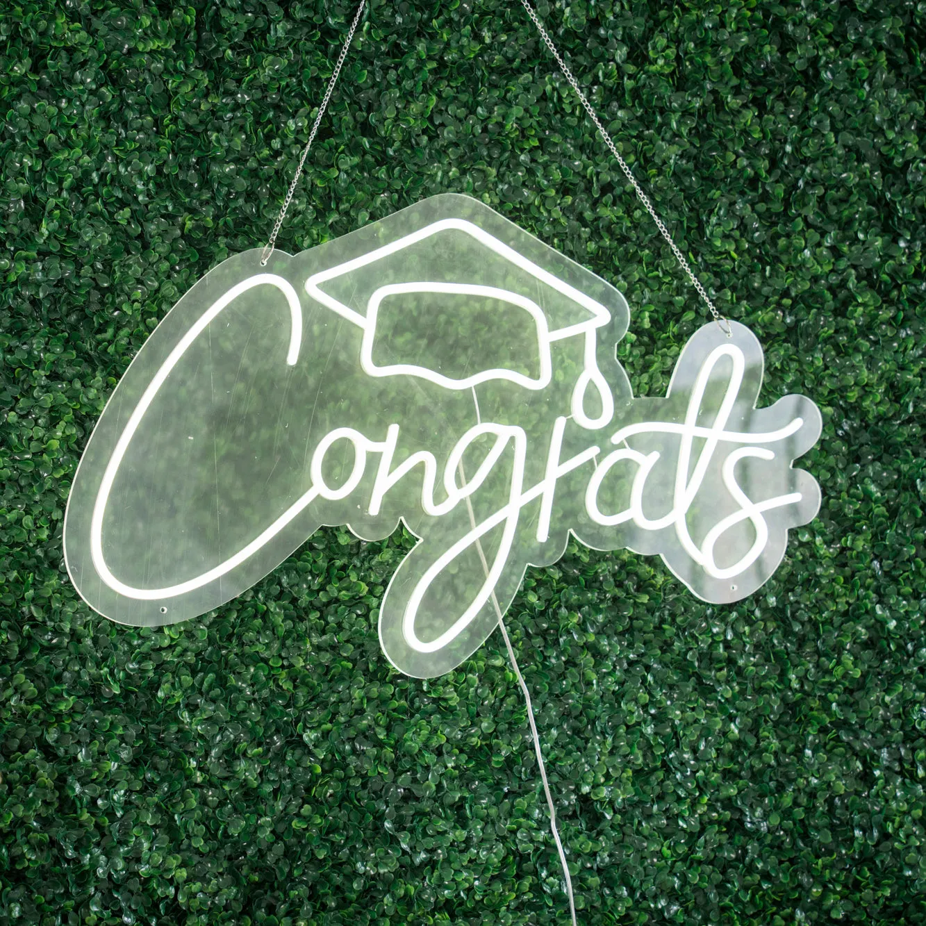 Congrats Neon Sign Acrylic Plate for Graduation Wedding Party Decor