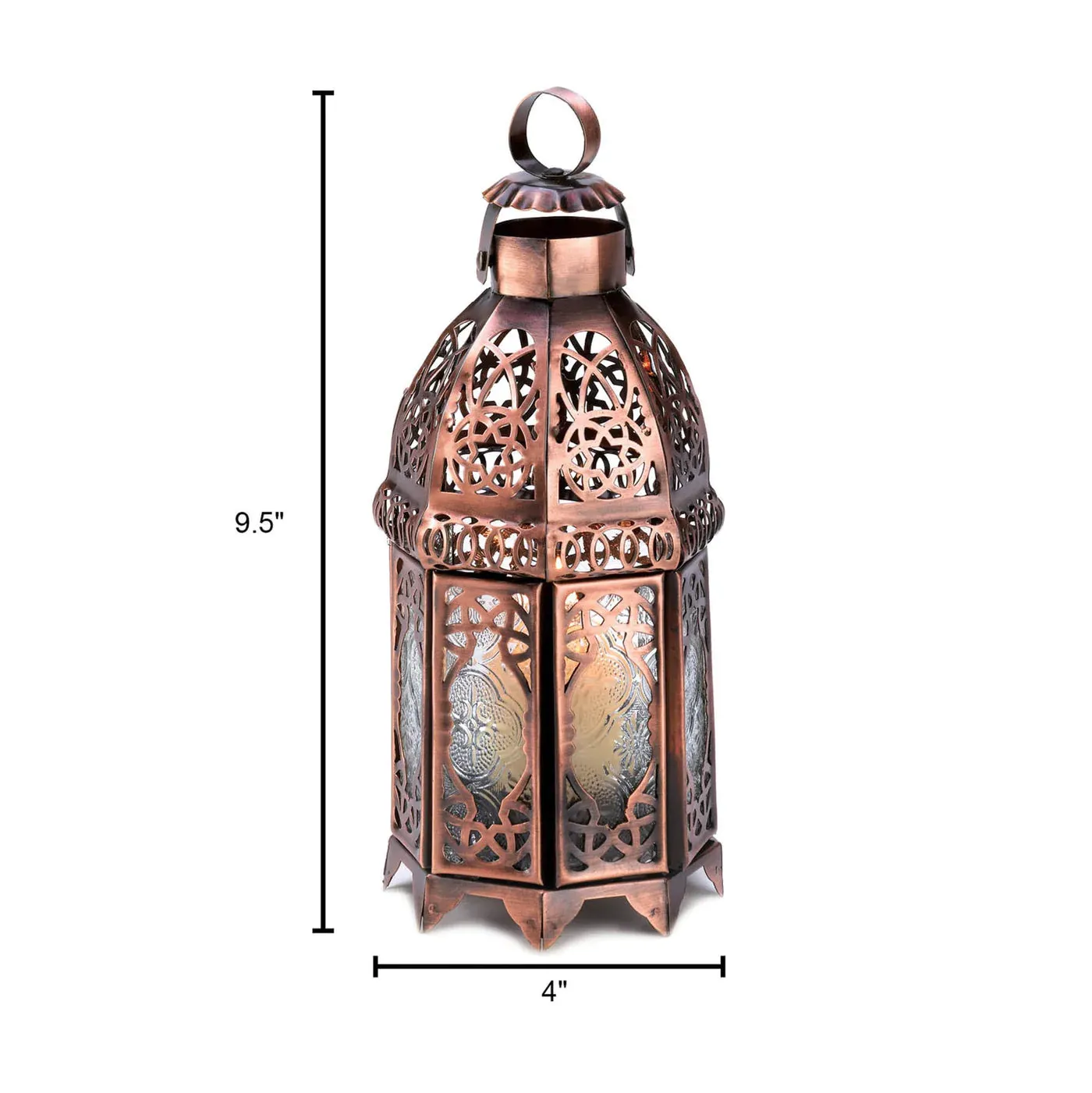 Copper Moroccan Candle Lamp