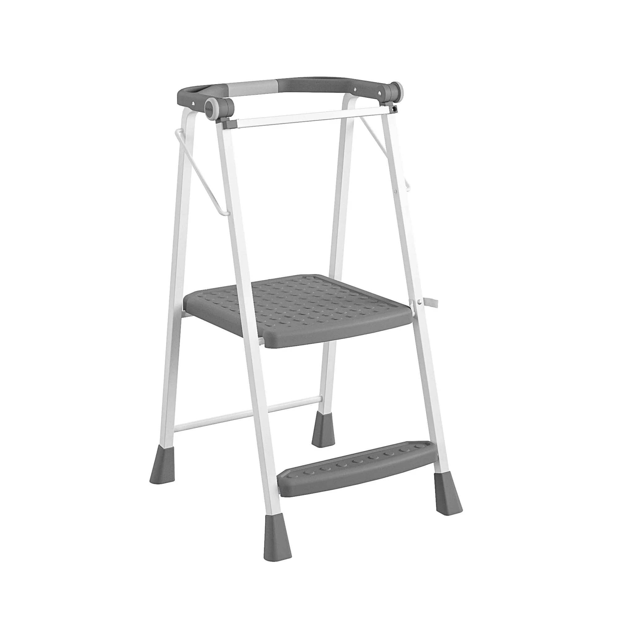 COSCO 2-Step Kitchen Stepper Adult Folding Step Stool, Kids Folding Stepper, Grey