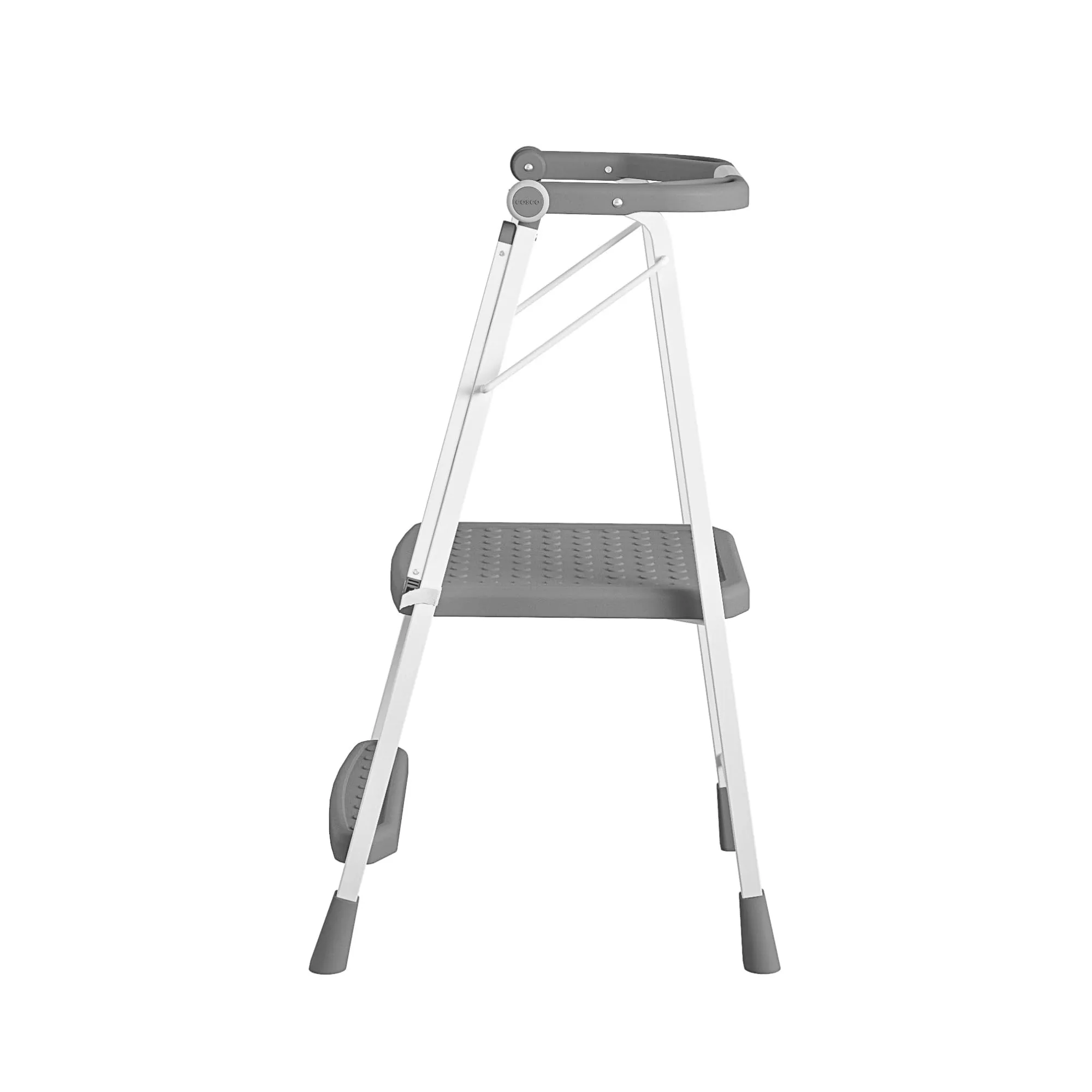 COSCO 2-Step Kitchen Stepper Adult Folding Step Stool, Kids Folding Stepper, Grey