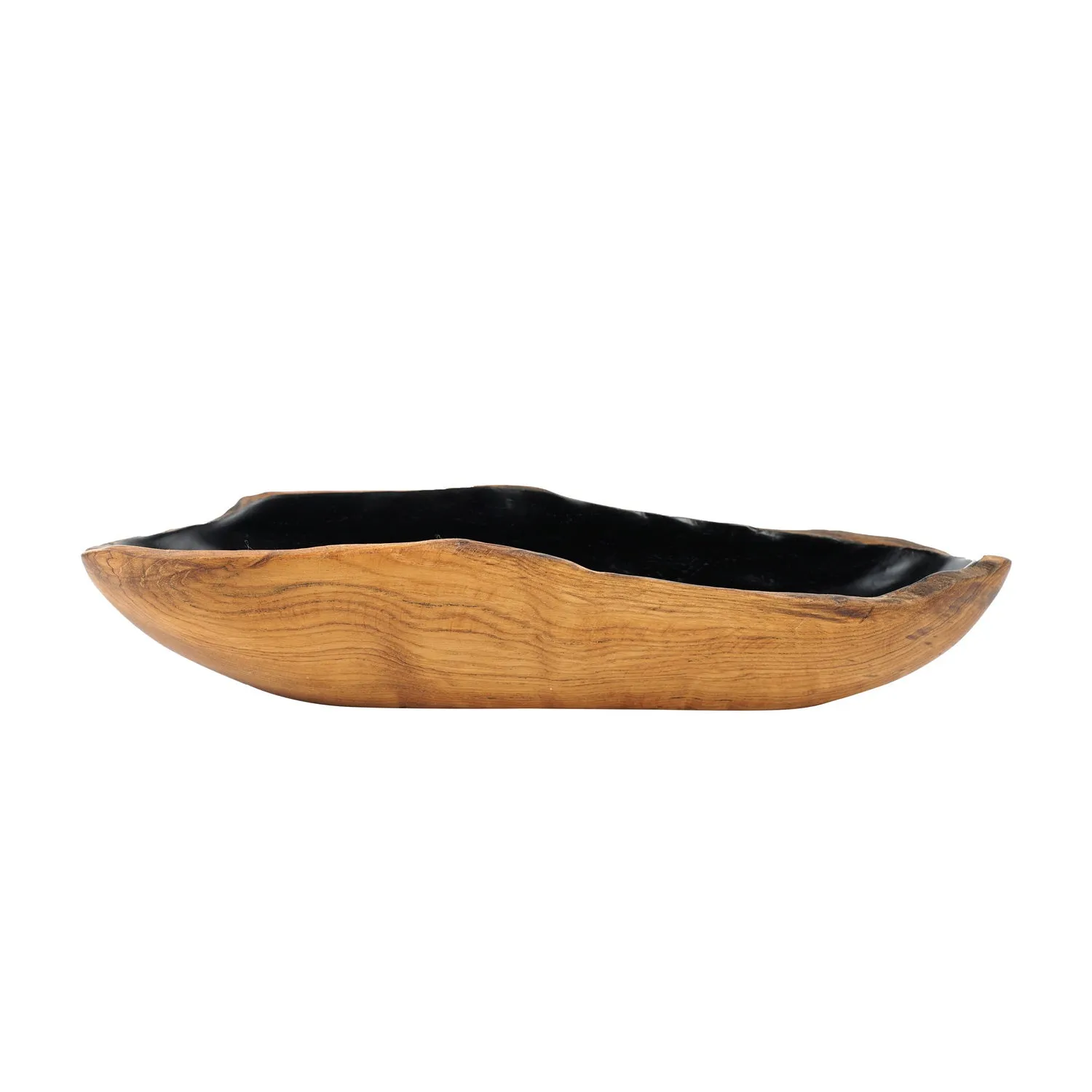 Dorito Medium Teak Bowl with Black Interior