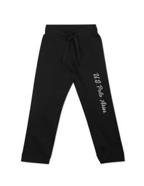 Drawstring Waist Glitter Logo Joggers