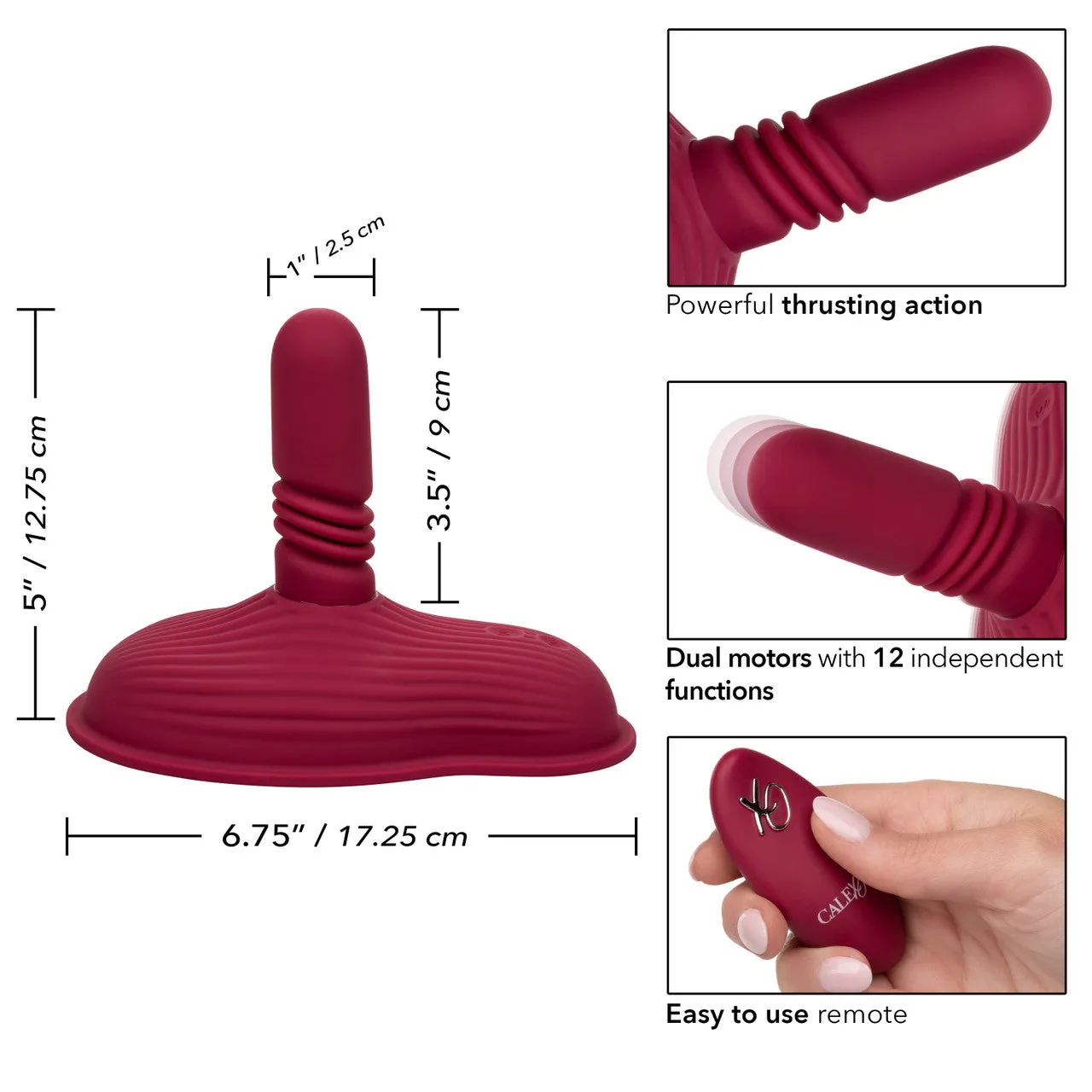 Dual Rider Rechargeable Silicone Remote Control Thrust & Grind Massager