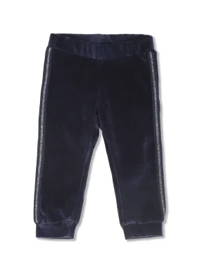 Elasticized Waist Velveteen Track Pant