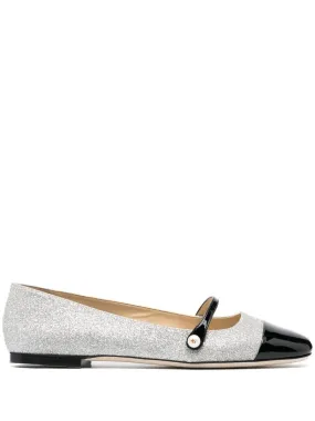 ELISA FLAT GLITTERED LEATHER FLATS