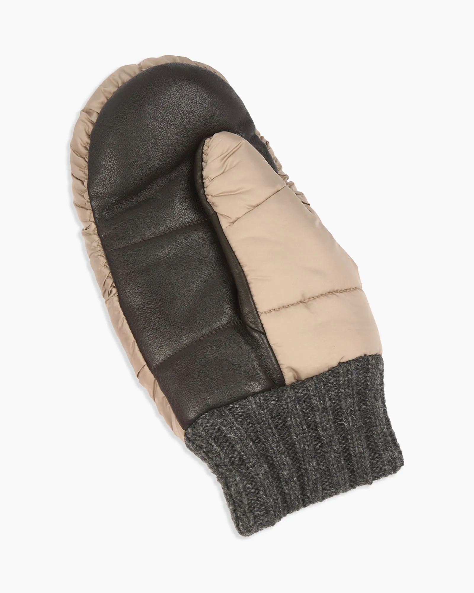 Elmer Caterpillar Sheepskin Palm Mittens - Beige