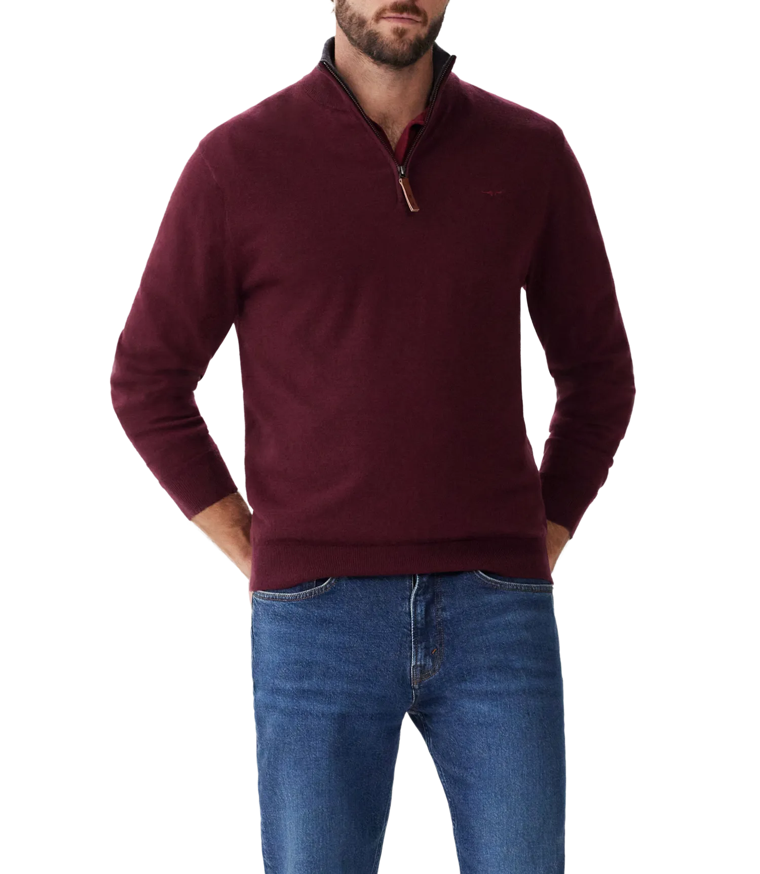 Ernest Sweater - 1/4 Zip -  Burgundy