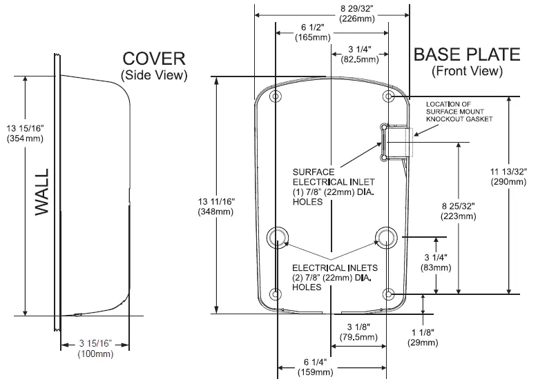 Excel Dryer ThinAir® TA-GR Hand Dryer - Brushed Stainless Steel Surface Mounted ADA-Compliant High Speed Automatic