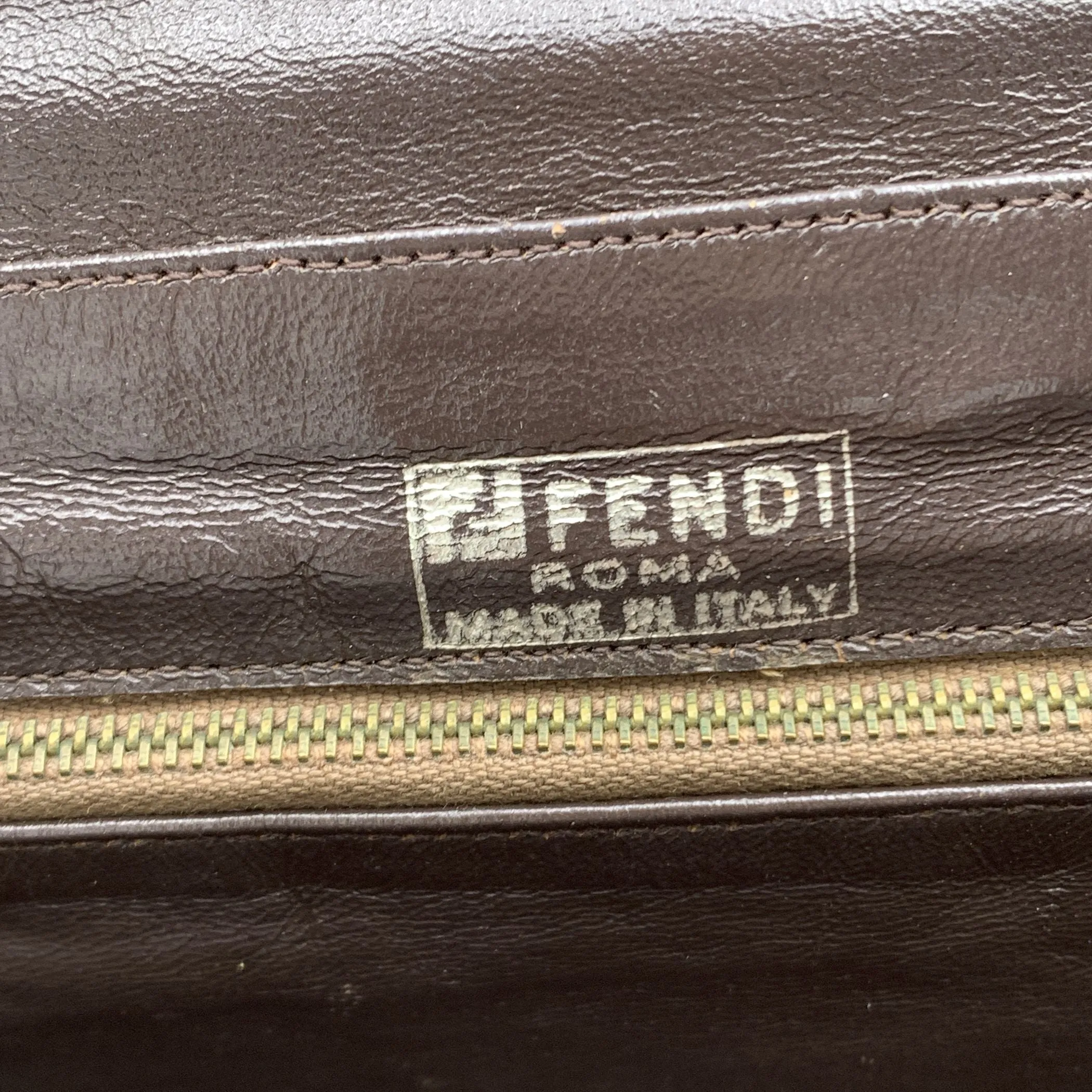 Fendi Vintage Burgundy Embroidered Leather Convertible Bag