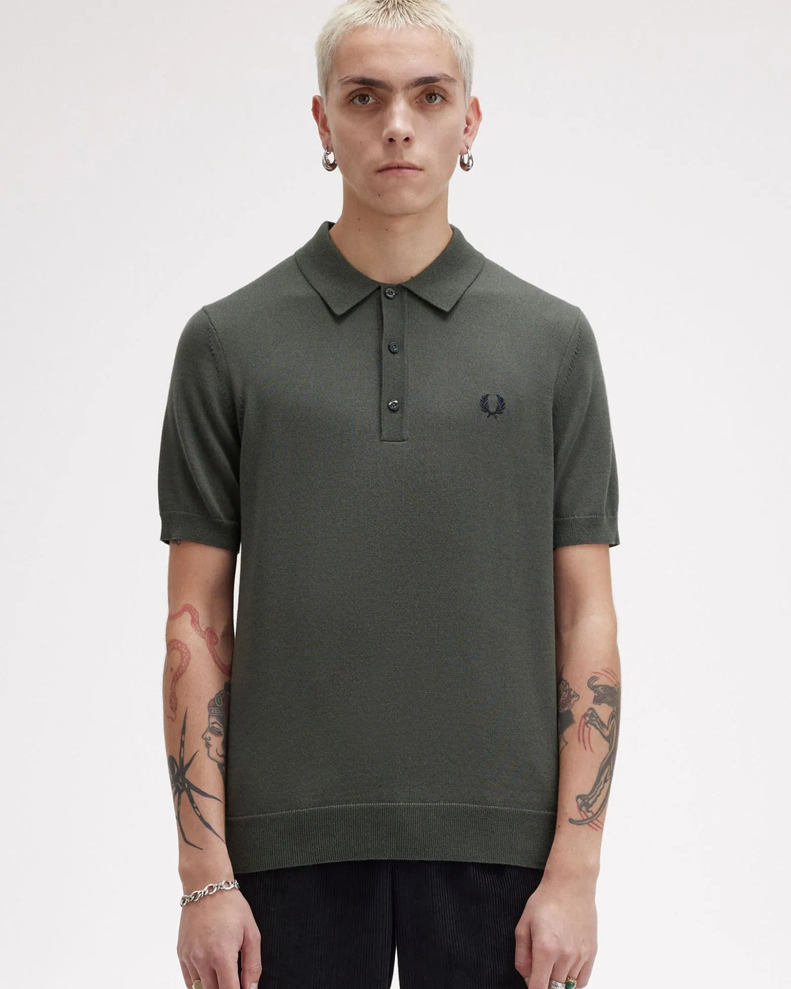 Fred Perry Classic Knitted Polo Shirt - Field Green