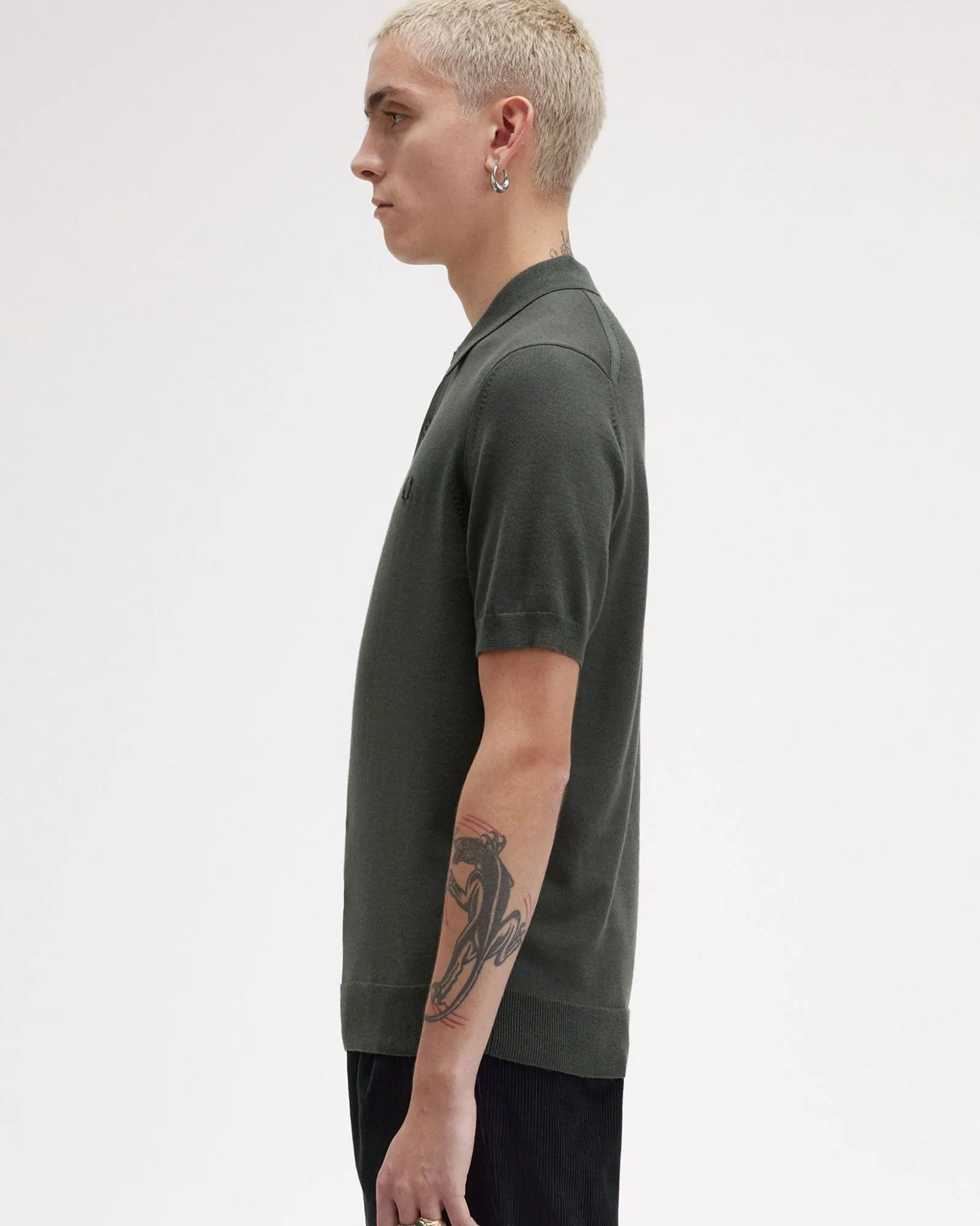 Fred Perry Classic Knitted Polo Shirt - Field Green