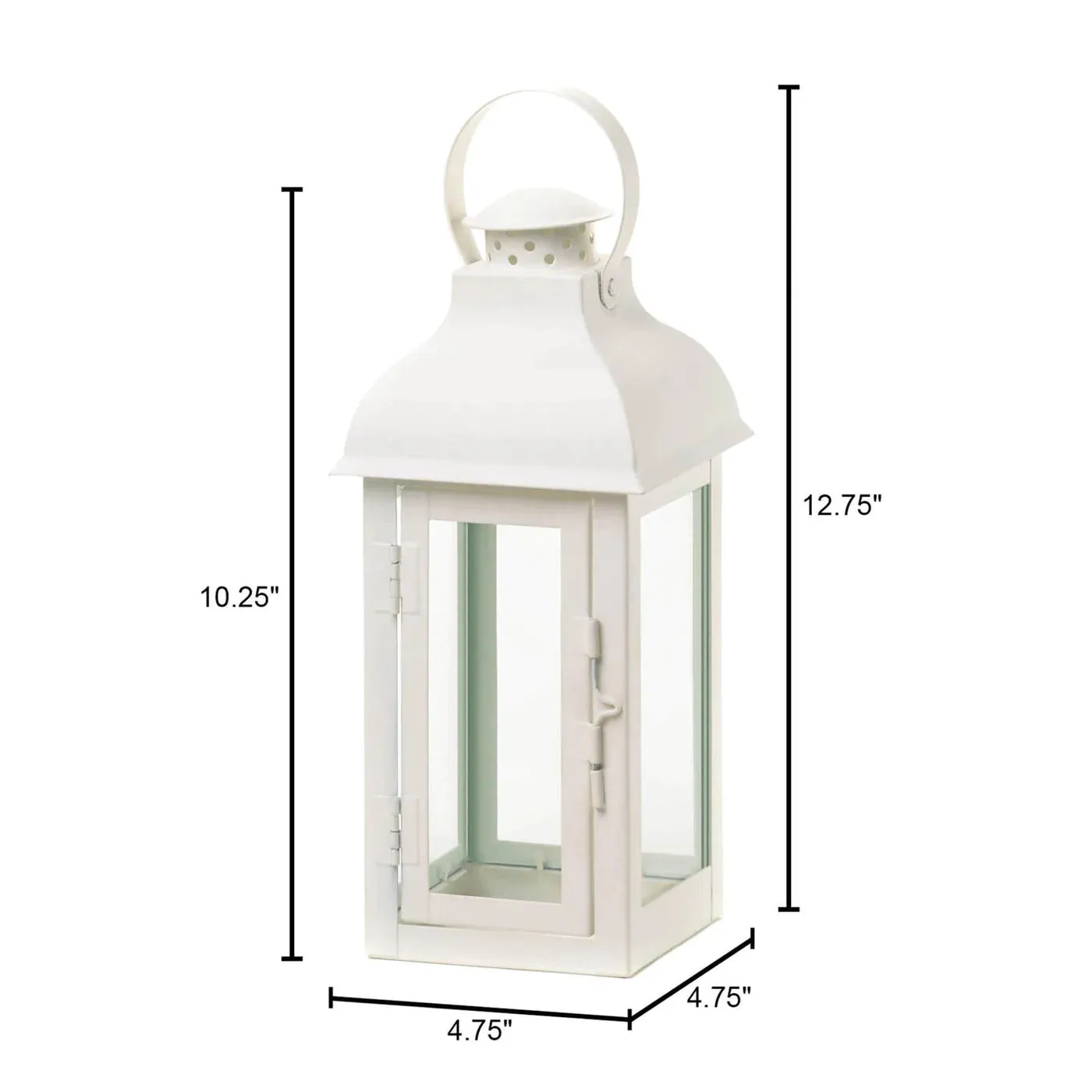 Gable Medium White Lantern