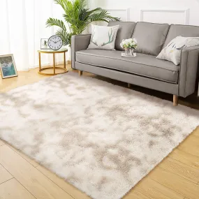 GARVEE 10x13 Fluffy Area Rugs Extra Large Shaggy Rug for Living Room, Tie-Dyed Fuzzy Shag Fur Rug for Nursery Room Modern Non Shedding Plush Furry Accent Rug for Home Floor Carpet, Beige/Taupe