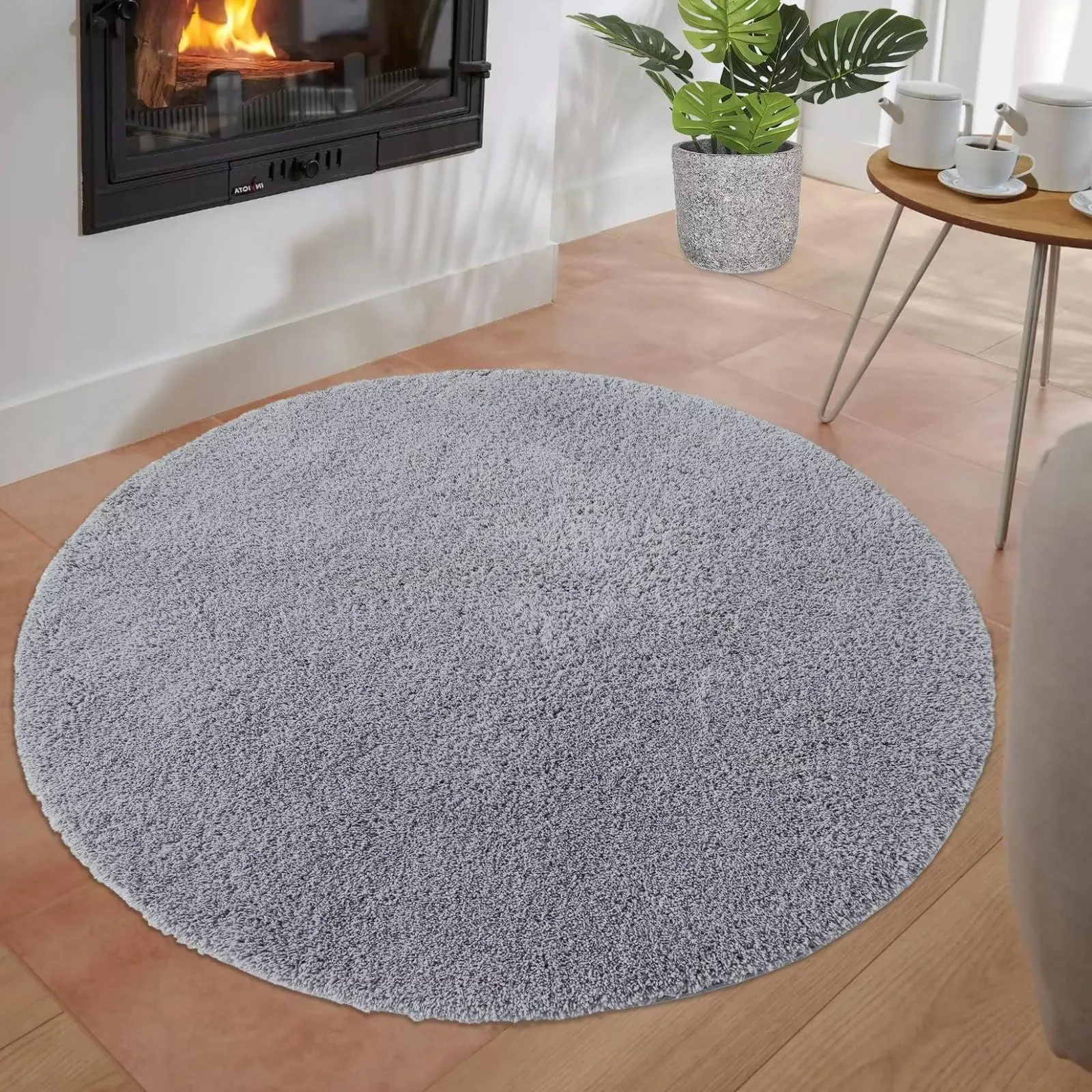 GARVEE 4x4 Rugs for Living Room Bathroom Mat Easy Care Mats Indoor Floor Soft Carpet for Bedroom Decor Kitchen Mat,Grey