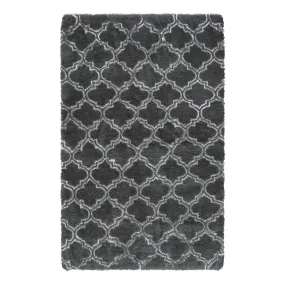 GARVEE 5x8 Rug Shag Rug for Living Room Black Rug Shaggy Rug Kids Rug Plush Rug Geometric Moroccan Carpet Bedroom Fluffy Rug Bedside Rug Soft Rug Non Skid Rug Modern Area Rug Black 5'x8'