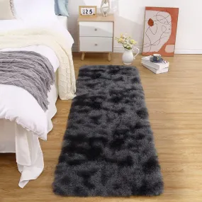 GARVEE Area Rug 2x6 Runner Rug Fuzzy Rug Hallway Mats for Living Room Bedroom Rug Fuzzy Rug Non-Slip Kitchen Rug Plush Rug,Grey