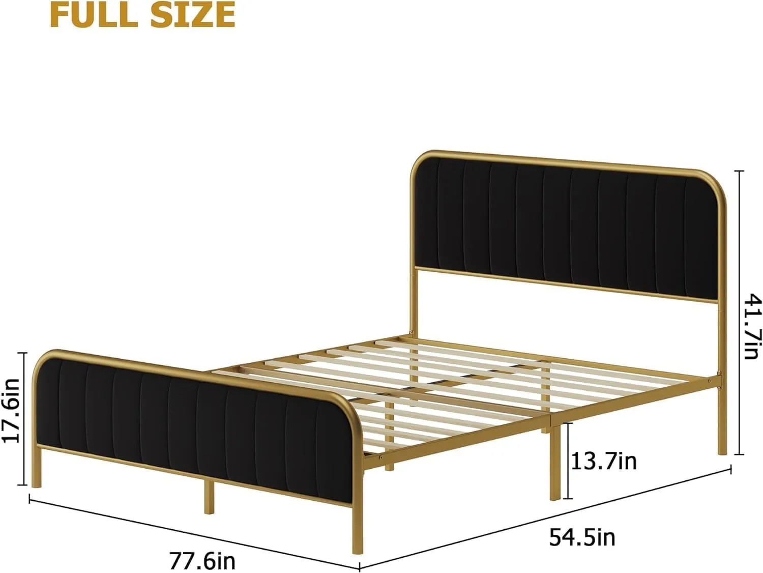 GARVEE Full Size Velvet Platform Bed Frame   Modern Design   Heavy Duty Mattress Foundation   Wood Slats   Noise Free   Tufted Headboard   Bedroom in Black