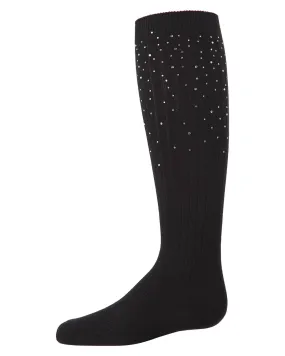 Girls' Ribbed Gemstone Knee High Socks