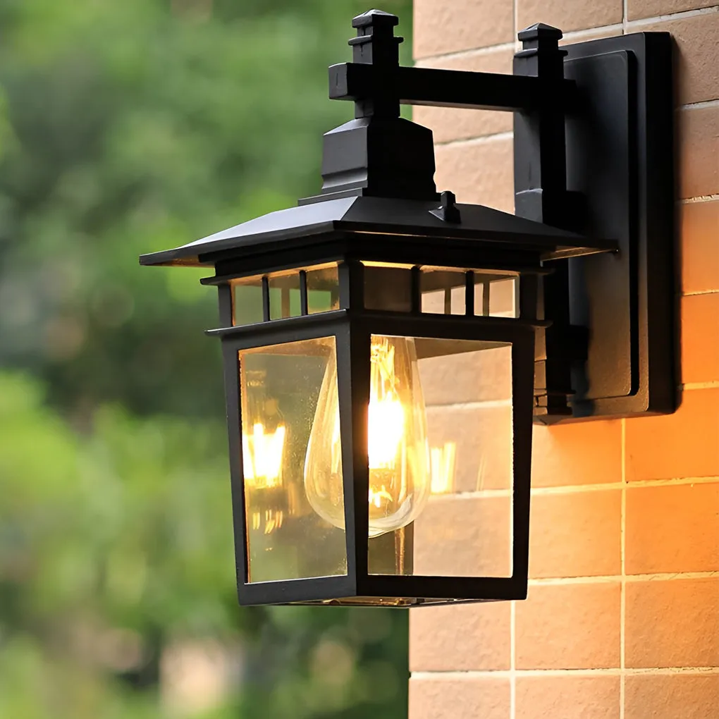 Glass LED Waterproof Retro Outdoor Wall Lamp Wall Sconce Lighting without Bulb