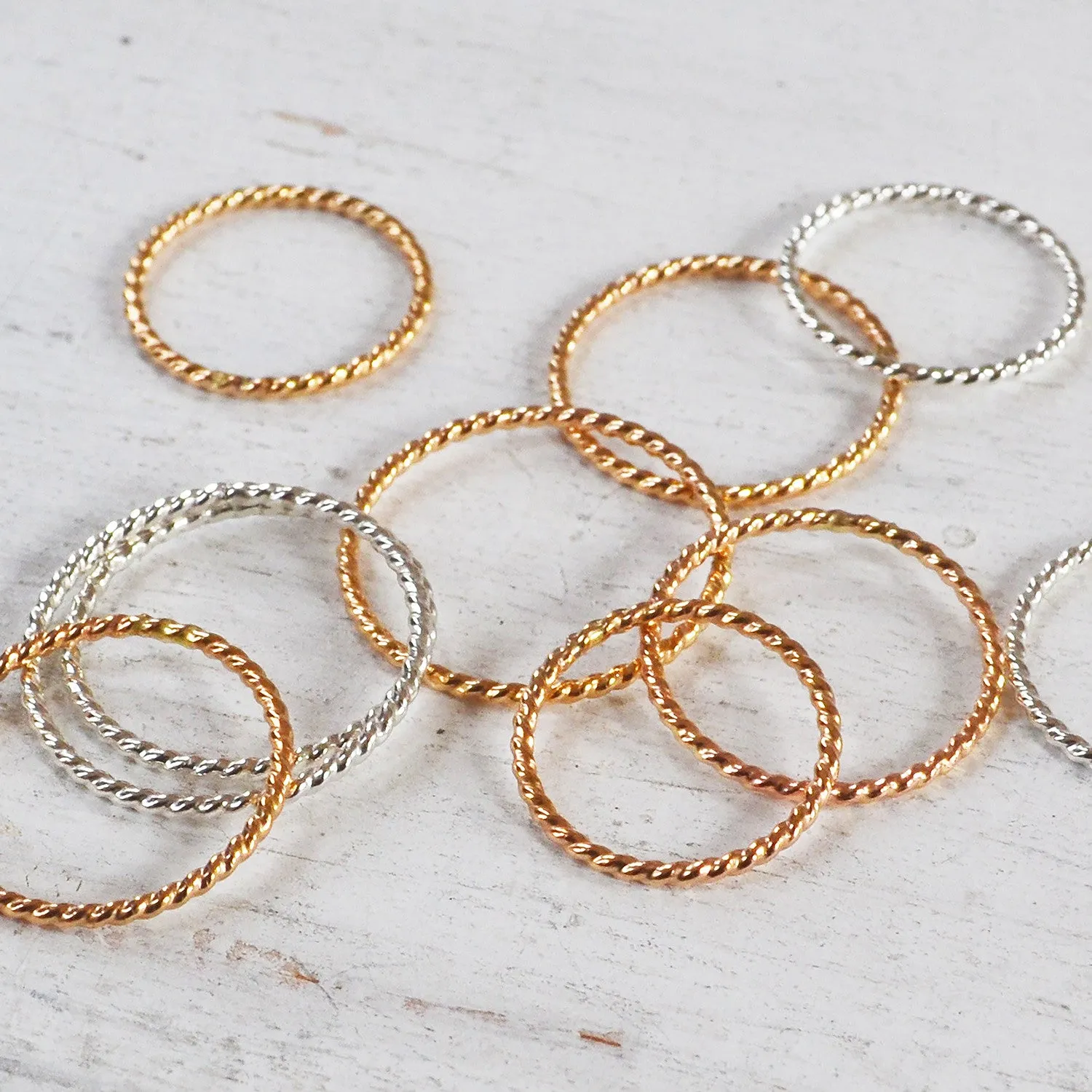 Glitter Stacking Ring, Gold, Rose Gold, or Silver