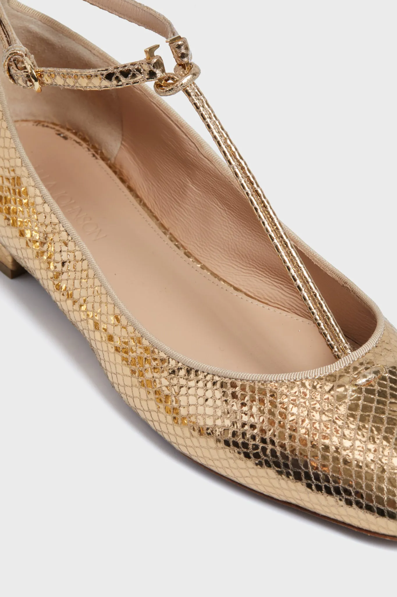 Gold Mary Jane Ballet Flats