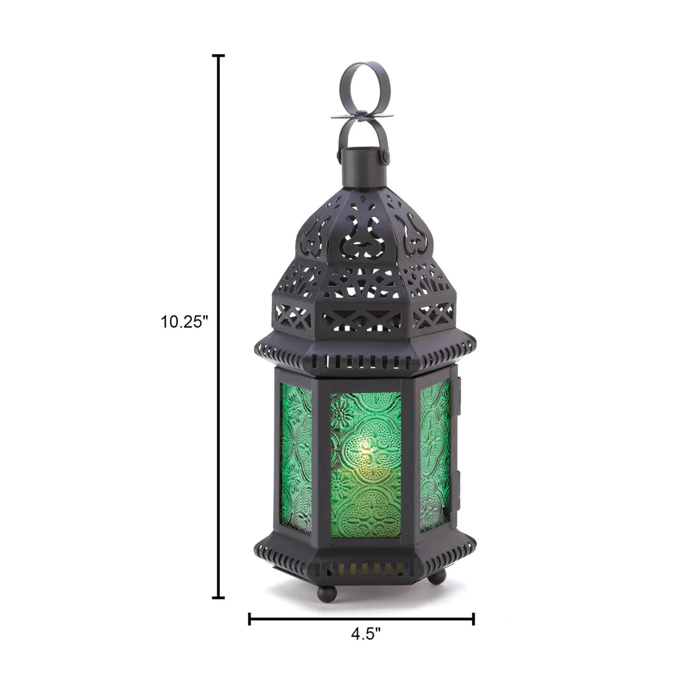 Green Glass Moroccan Candle Lantern