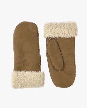 Hestra Womens Sheepskin Mitt Suede Mittens - Beige