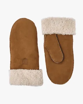 Hestra Womens Sheepskin Mitt Suede Mittens - Cork