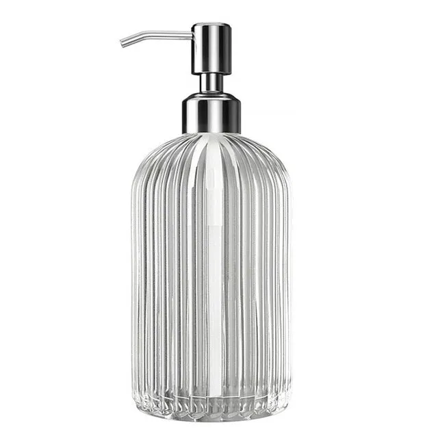 High Quality Large 18oz Manual Soap Dispenser Clear Glass Hand Sanitizer Bottle Containers Press Empty Bottles Bathroom #R25