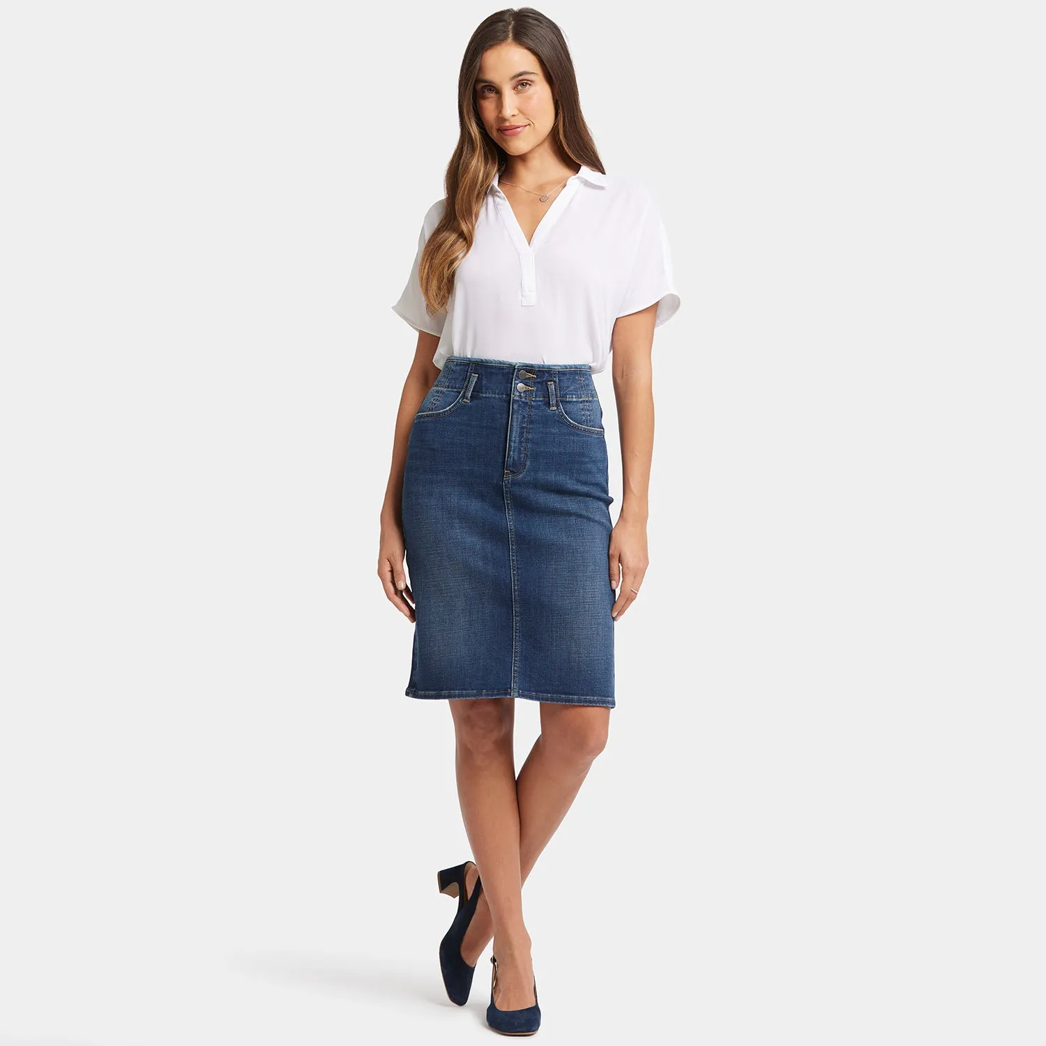 High Waist Skirt In Petite - Olympus