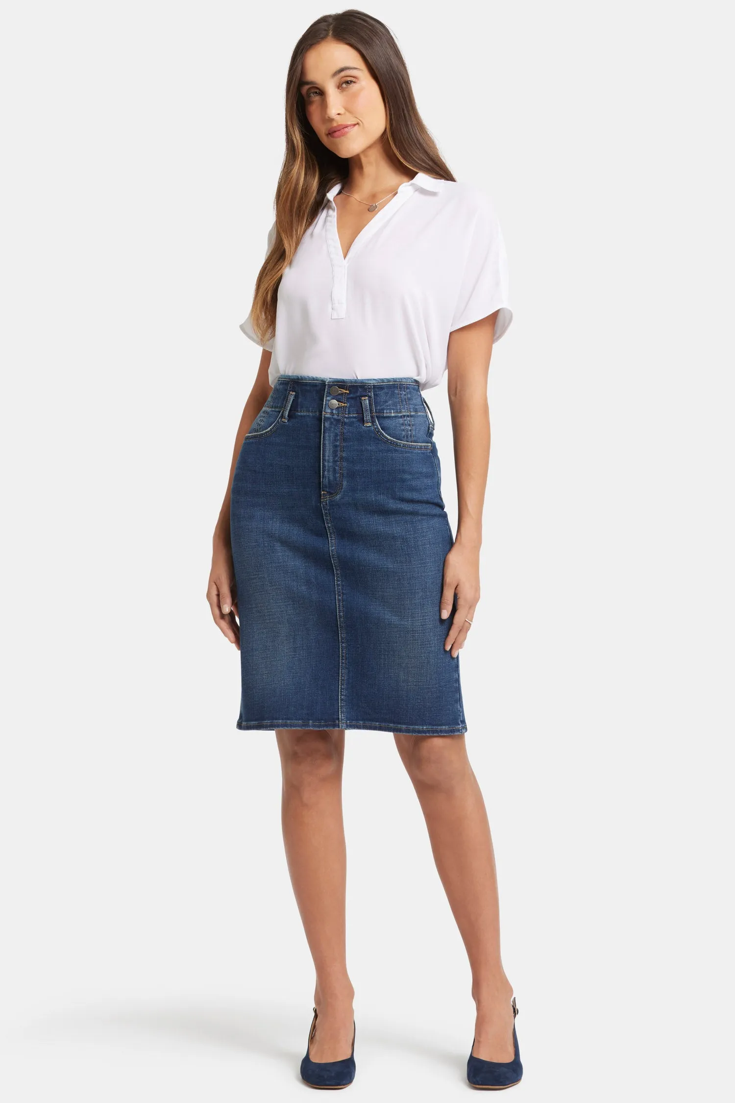 High Waist Skirt In Petite - Olympus