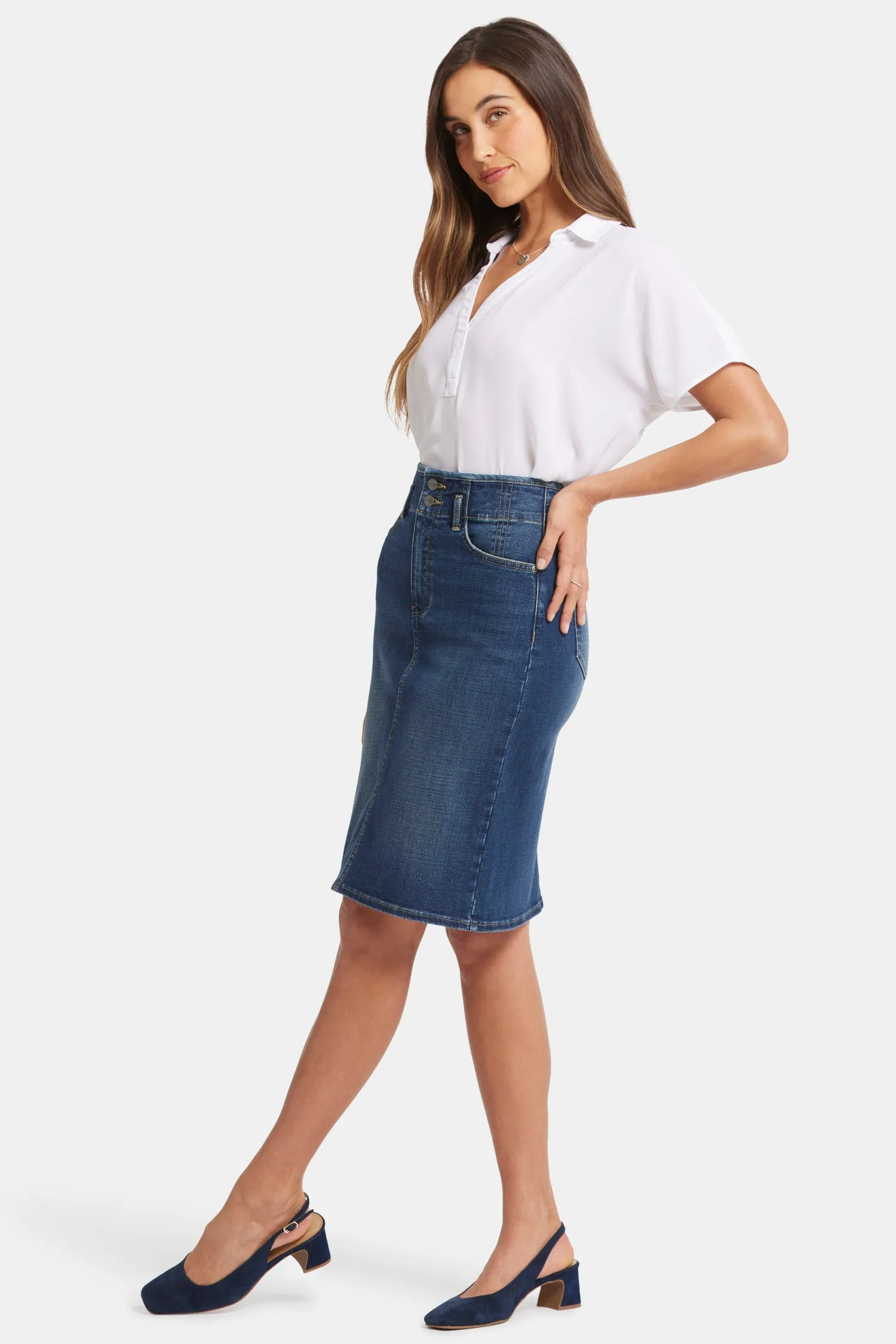 High Waist Skirt In Petite - Olympus