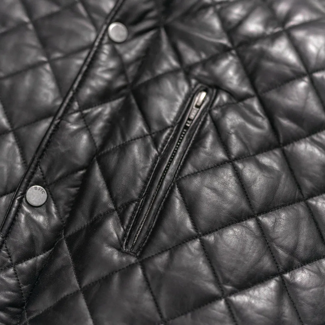 Highlands Quilted Leather Vest | Black