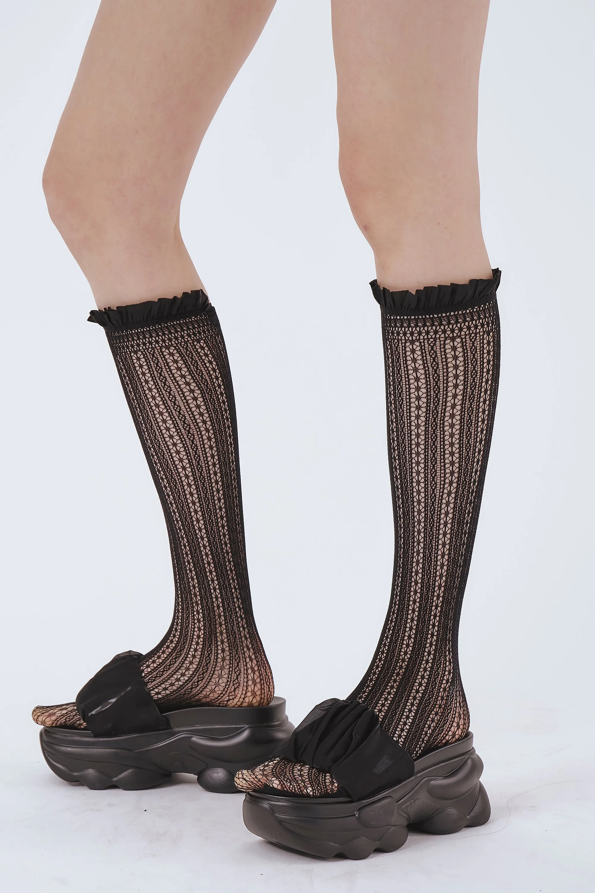 Lace Ruffled Knee Socks