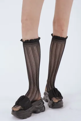 Lace Ruffled Knee Socks