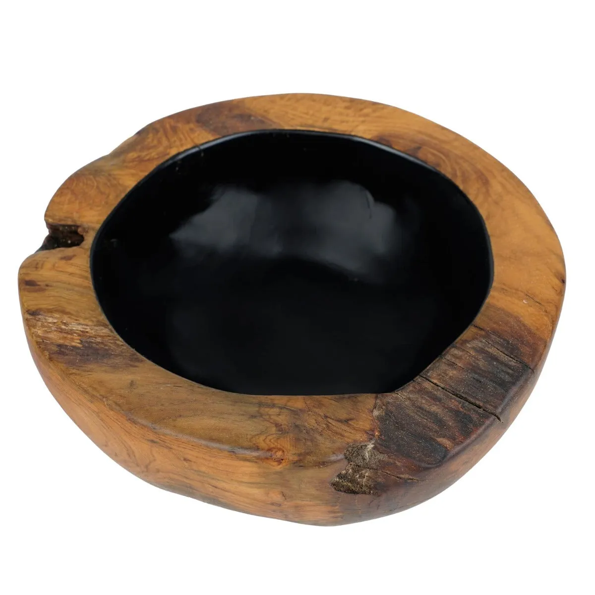 Lindsey Teak Bowl with Black Interior